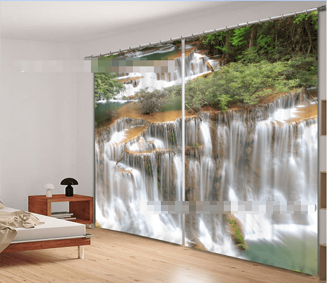 3D Forest River Falls 2177 Curtains Drapes Wallpaper AJ Wallpaper 