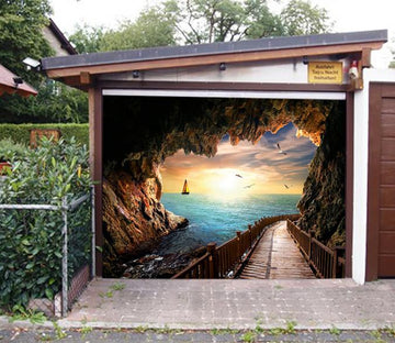 3D Sea Wood Road 396 Garage Door Mural Wallpaper AJ Wallpaper 