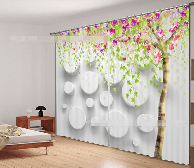 3D Flowers Tree And Pattern 2074 Curtains Drapes Wallpaper AJ Wallpaper 