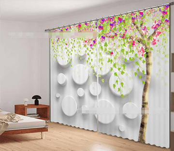 3D Flowers Tree And Pattern 2074 Curtains Drapes Wallpaper AJ Wallpaper 