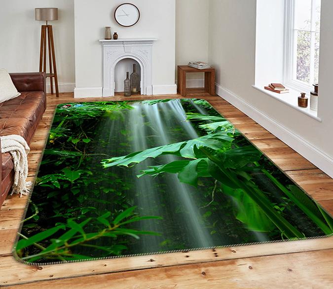 3D Waterfall Green Plants 211 Non Slip Rug Mat Mat AJ Creativity Home 