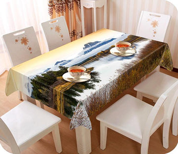 3D Mountain River Clouds 682 Tablecloths Wallpaper AJ Wallpaper 