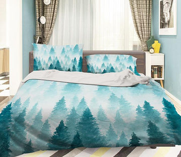 3D Hazy Forest 175 Bed Pillowcases Quilt Wallpaper AJ Wallpaper 