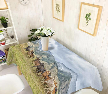 3D Mountains Horses 716 Tablecloths Wallpaper AJ Wallpaper 