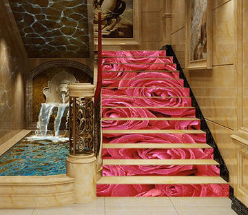 3D Red Roses Dews 1283 Stair Risers Wallpaper AJ Wallpaper 