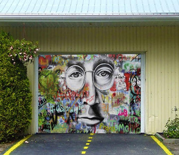 3D Graffiti Man Face 409 Garage Door Mural Wallpaper AJ Wallpaper 
