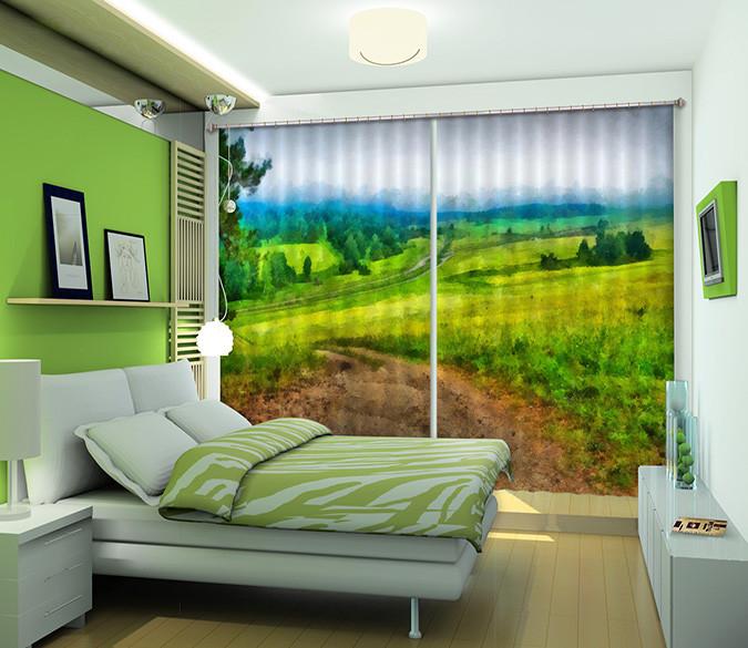 3D Hazy Scenery 491 Curtains Drapes Wallpaper AJ Wallpaper 