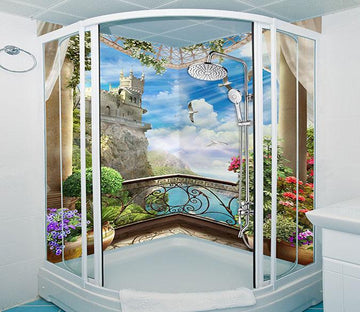 3D Castle Balcony Scenery 65 Bathroom Wallpaper Wallpaper AJ Wallpaper 