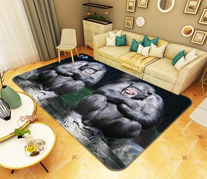 3D Chimpanzee 249 Non Slip Rug Mat Mat AJ Creativity Home 