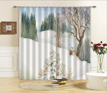 3D Snow Field Animals 581 Curtains Drapes Wallpaper AJ Wallpaper 