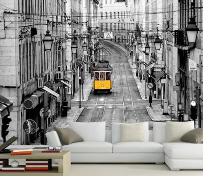 3D Tram Street Building 604 Wallpaper AJ Wallpaper 