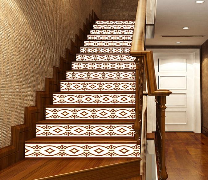 3D Classic Line Pattern 1672 Stair Risers Wallpaper AJ Wallpaper 