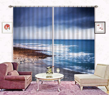 3D Sea Stones Beach 391 Curtains Drapes Wallpaper AJ Wallpaper 