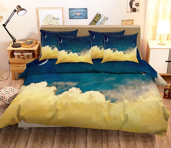 3D Stars Sky Clouds 100 Bed Pillowcases Quilt Wallpaper AJ Wallpaper 