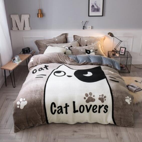 3D Black White Cat 18022 Bed Pillowcases Quilt