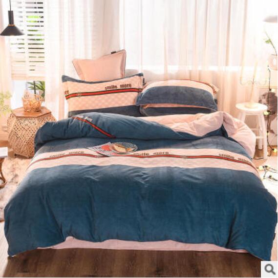 3D Blue Brown Stitching 20093 Bed Pillowcases Quilt