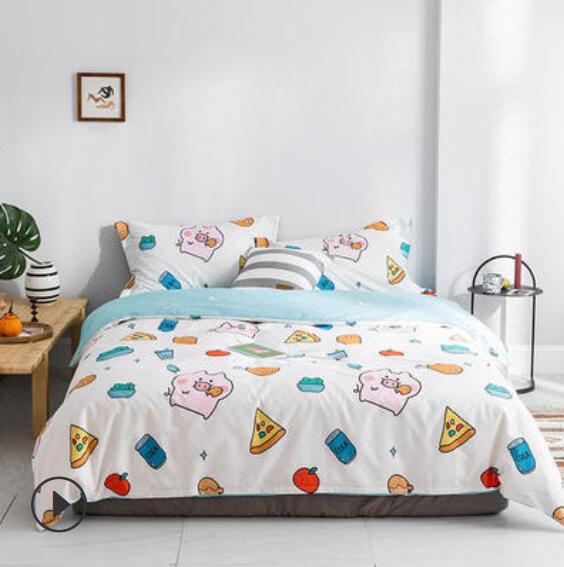 3D Cartoon Pizza Pig 14092 Bed Pillowcases Quilt