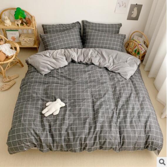3D Gray Small Grid 18055 Bed Pillowcases Quilt