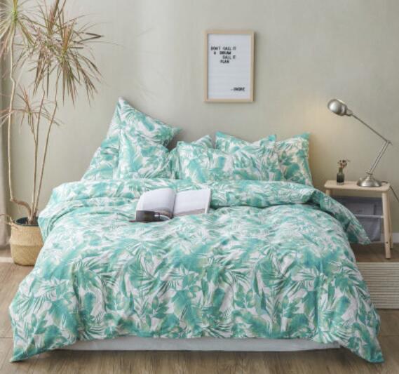 3D Green Leaves 15179 Bed Pillowcases Quilt