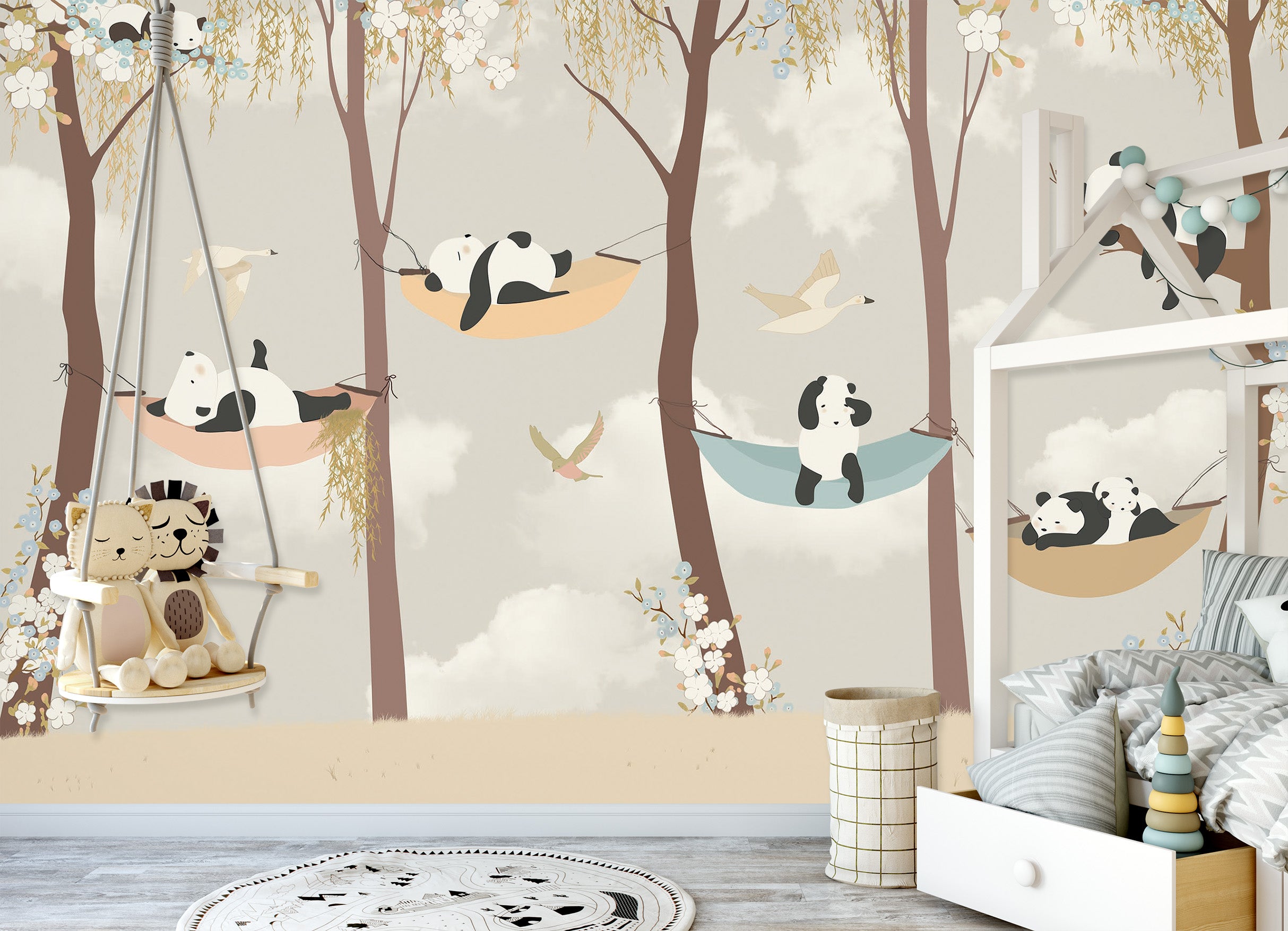 3D Snooze Panda 1429 Wall Murals