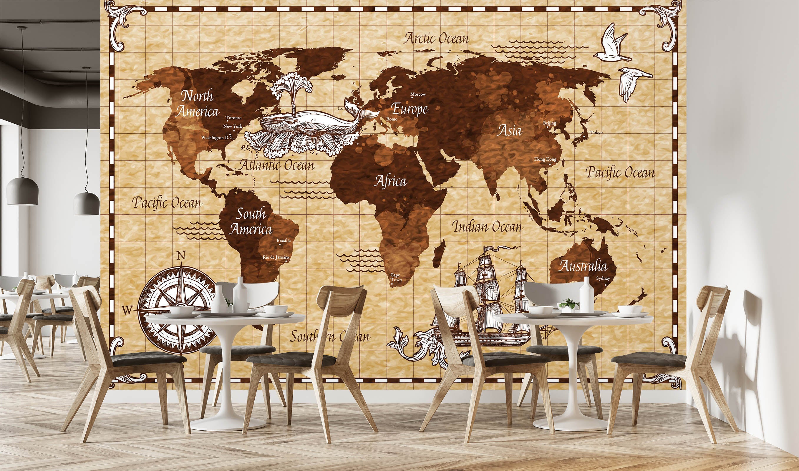 3D Abstract Pattern 2160 World Map Wall Murals