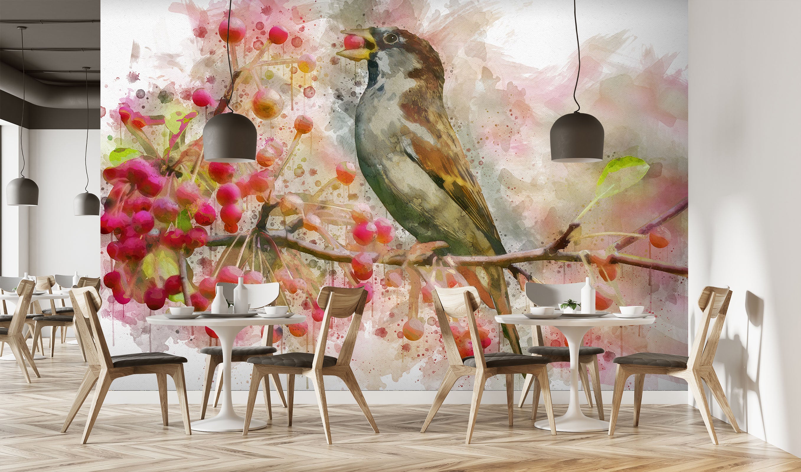3D Bird Fruit 143 Wall Murals