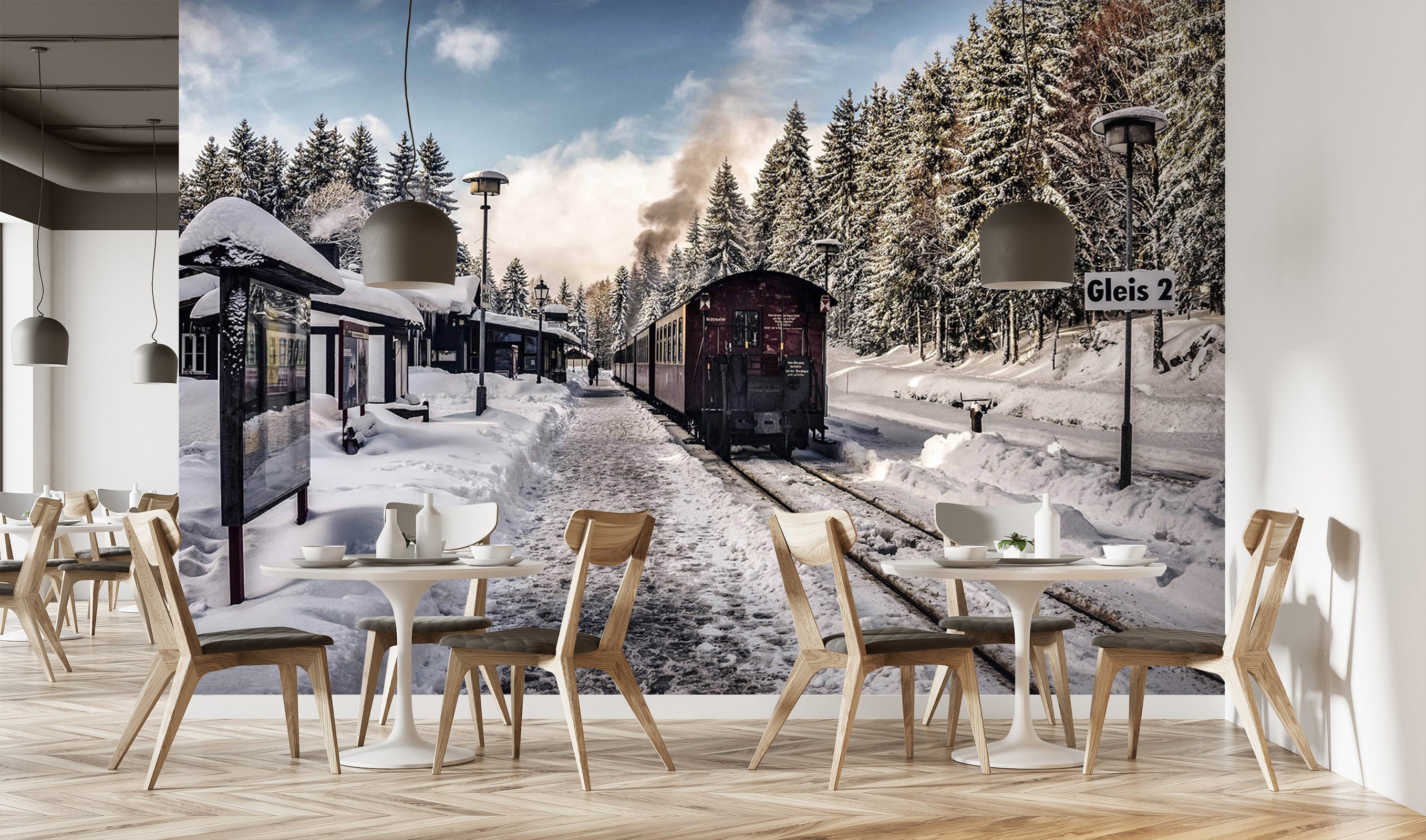 3D Snow House Train 043 Vehicle Wall Murals