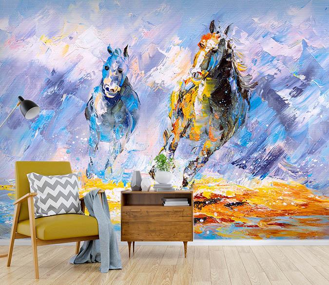 3D Running Horse 083 Wallpaper AJ Wallpaper 