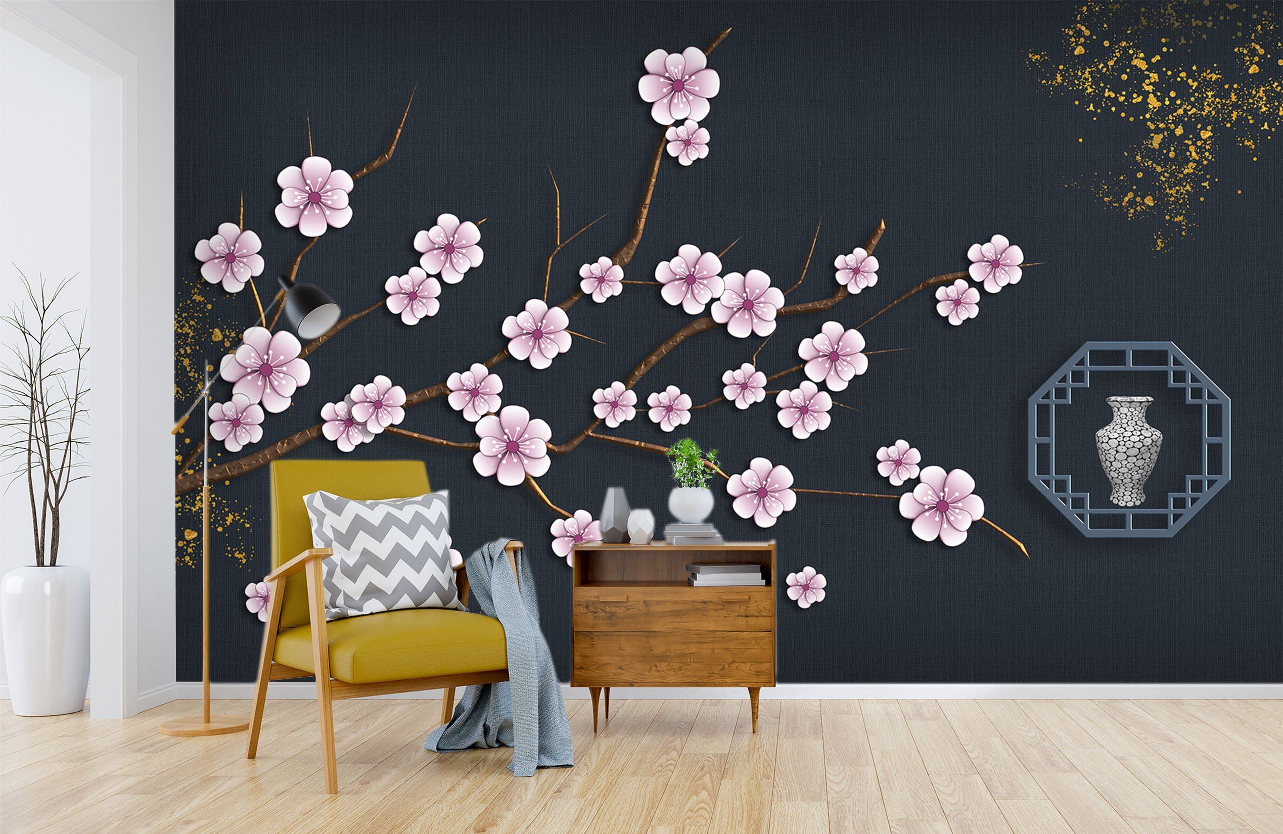 3D Branch Flower 523 Wallpaper AJ Wallpaper 2 