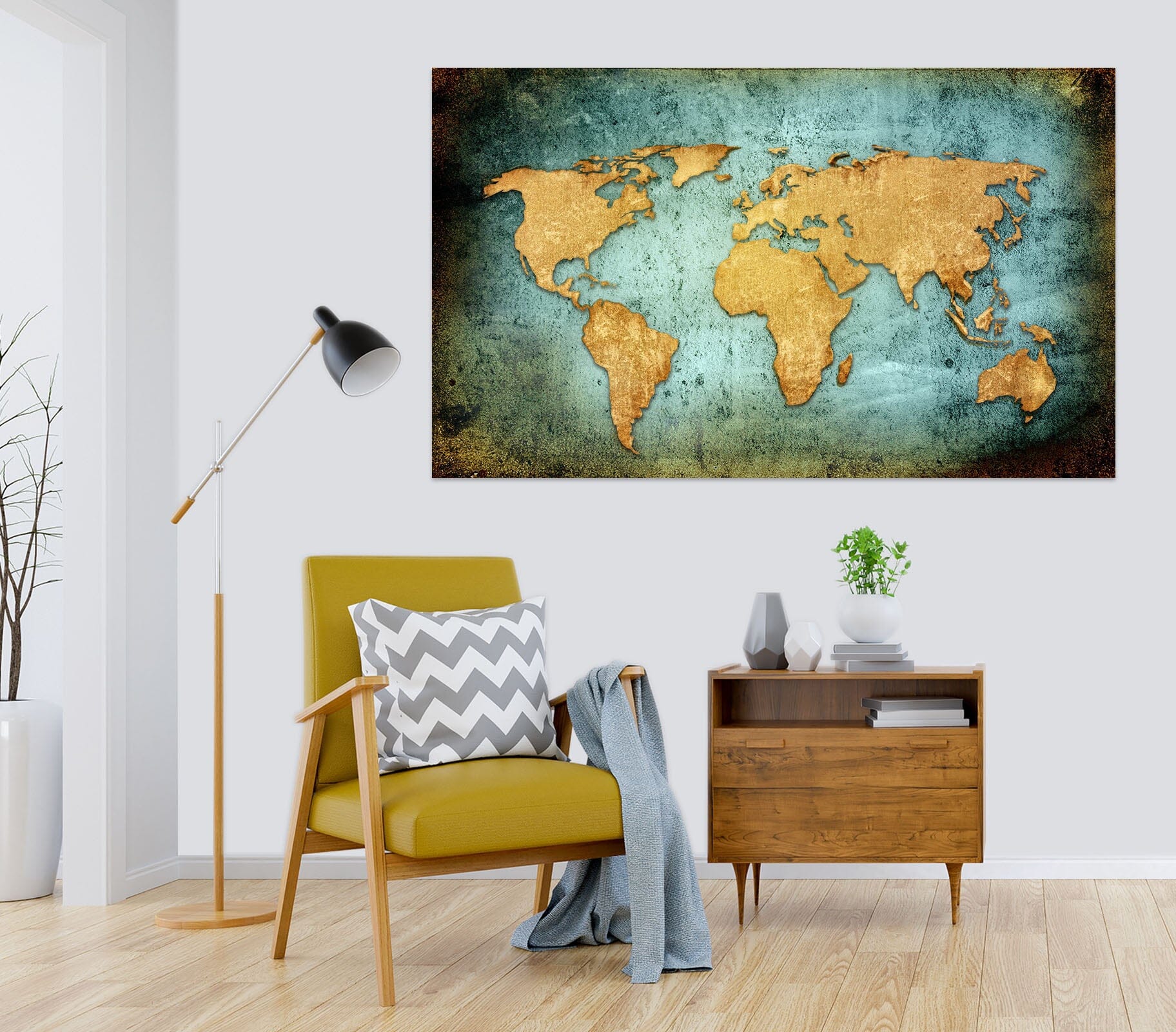 3D Abstract Pattern 119 World Map Wall Sticker Wallpaper AJ Wallpaper 2 