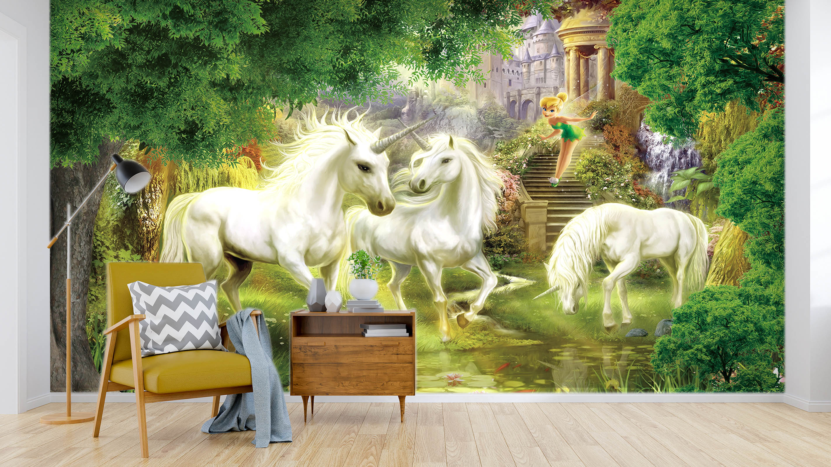 3D White Horse 120 Wall Murals