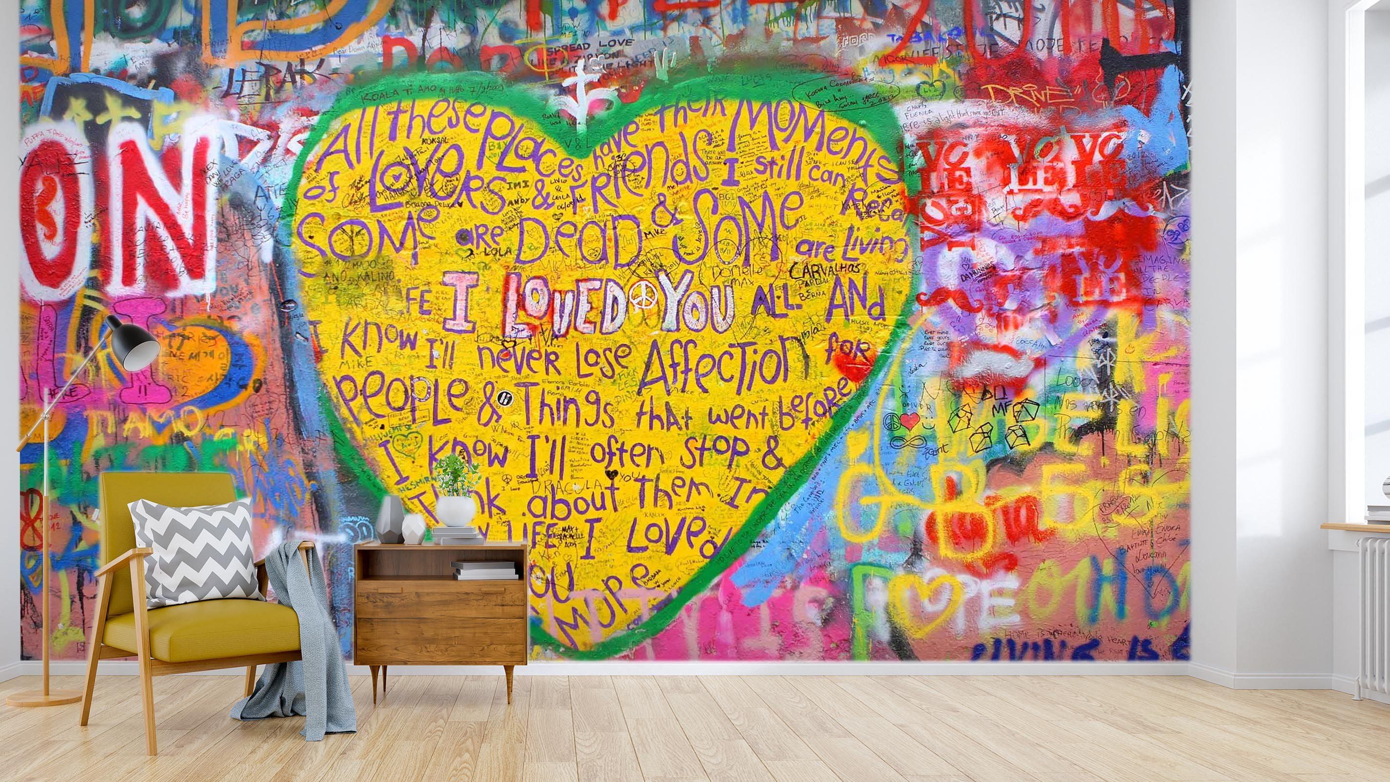 3D Graffiti Love Wall 688 Wallpaper AJ Wallpaper 