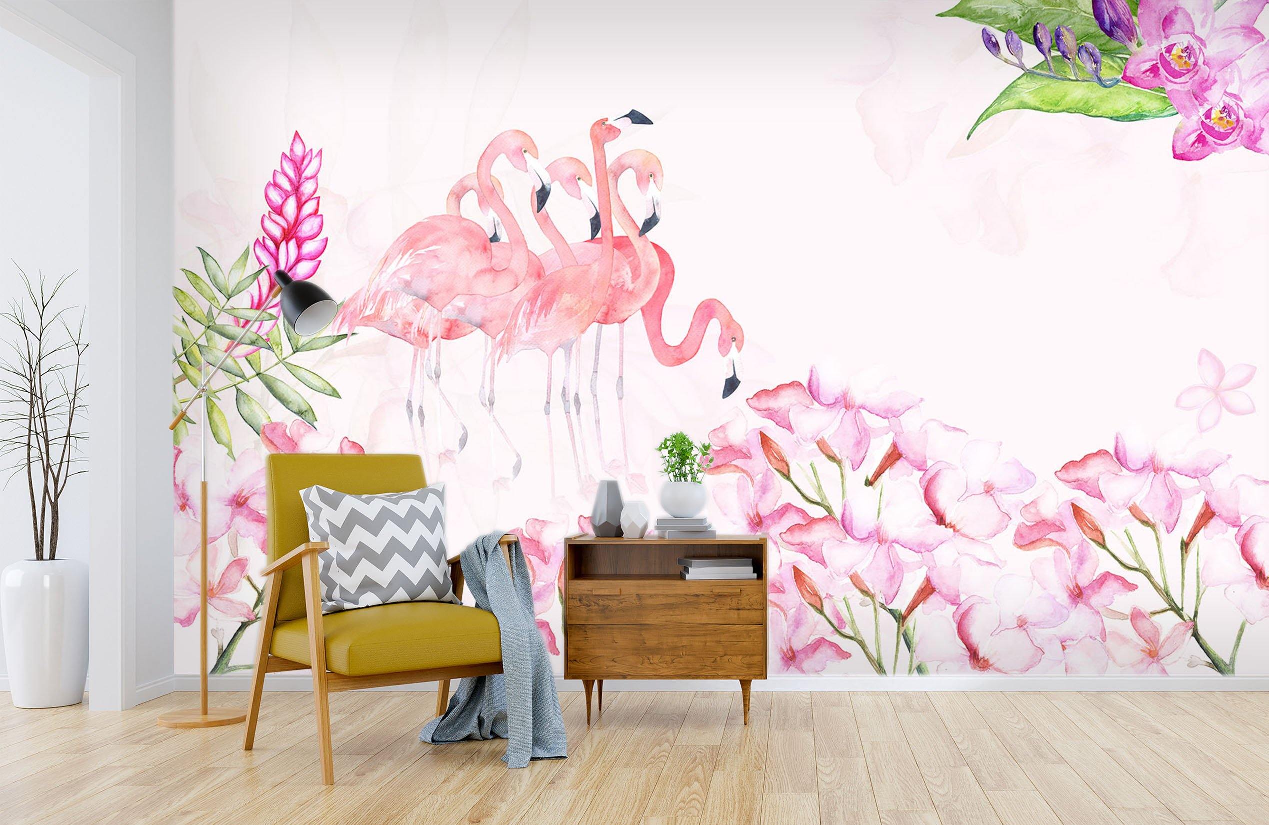 3D Flamingo Foraging 520 Wallpaper AJ Wallpaper 2 