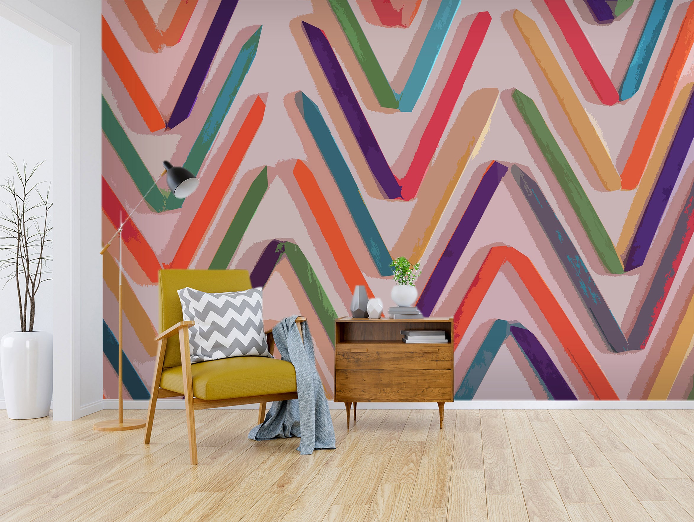 3D Wavy Lines 70123 Shandra Smith Wall Mural Wall Murals