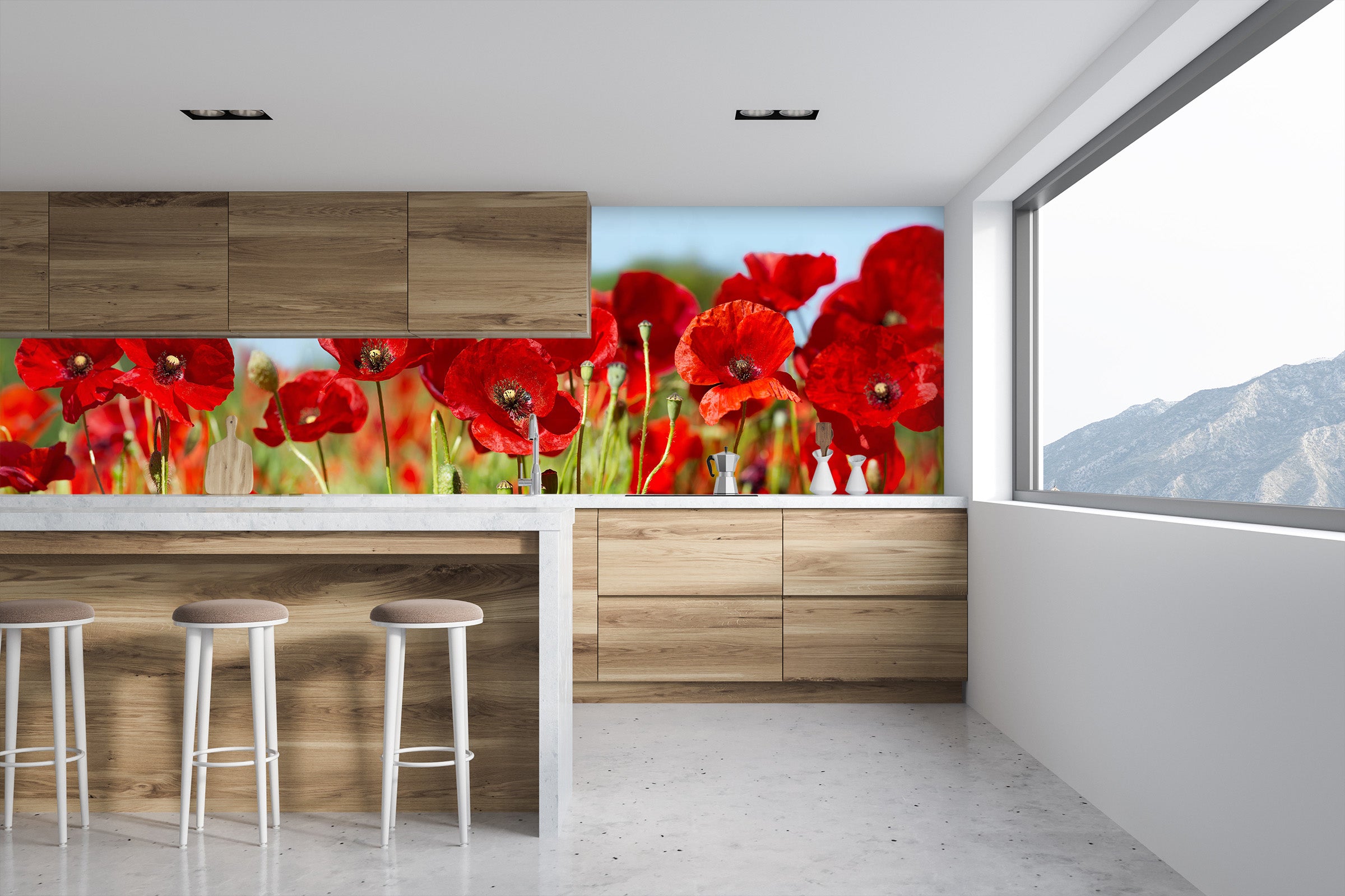 3D Red Flowers 1425 Wall Murals
