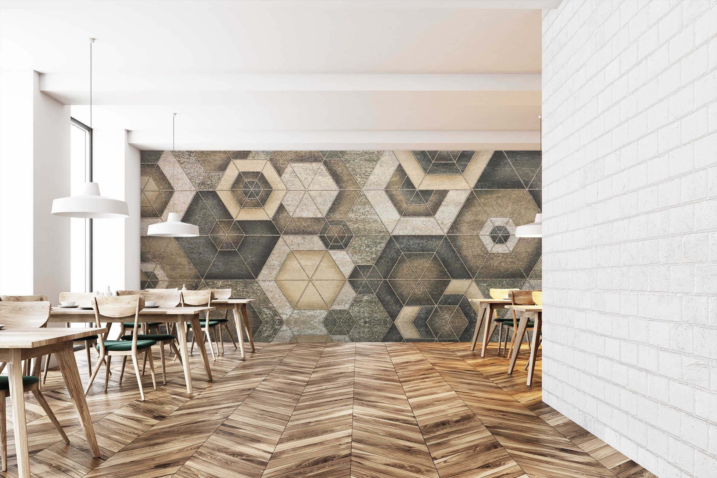 3D Hexagonal Combination 089 Marble Tile Texture Wallpaper AJ Wallpaper 2 