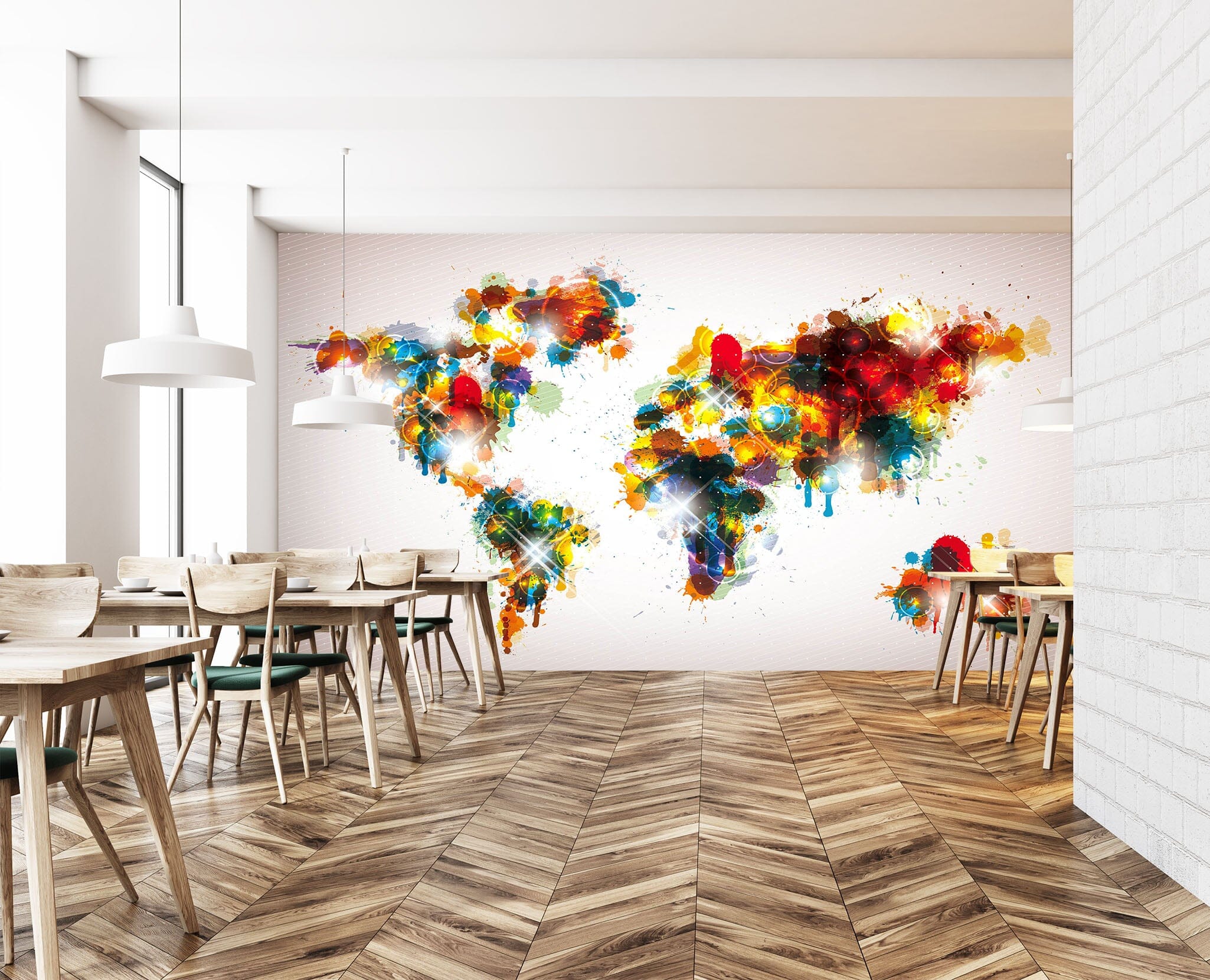 3D Color Graffiti 2038 World Map Wall Murals Wallpaper AJ Wallpaper 2 