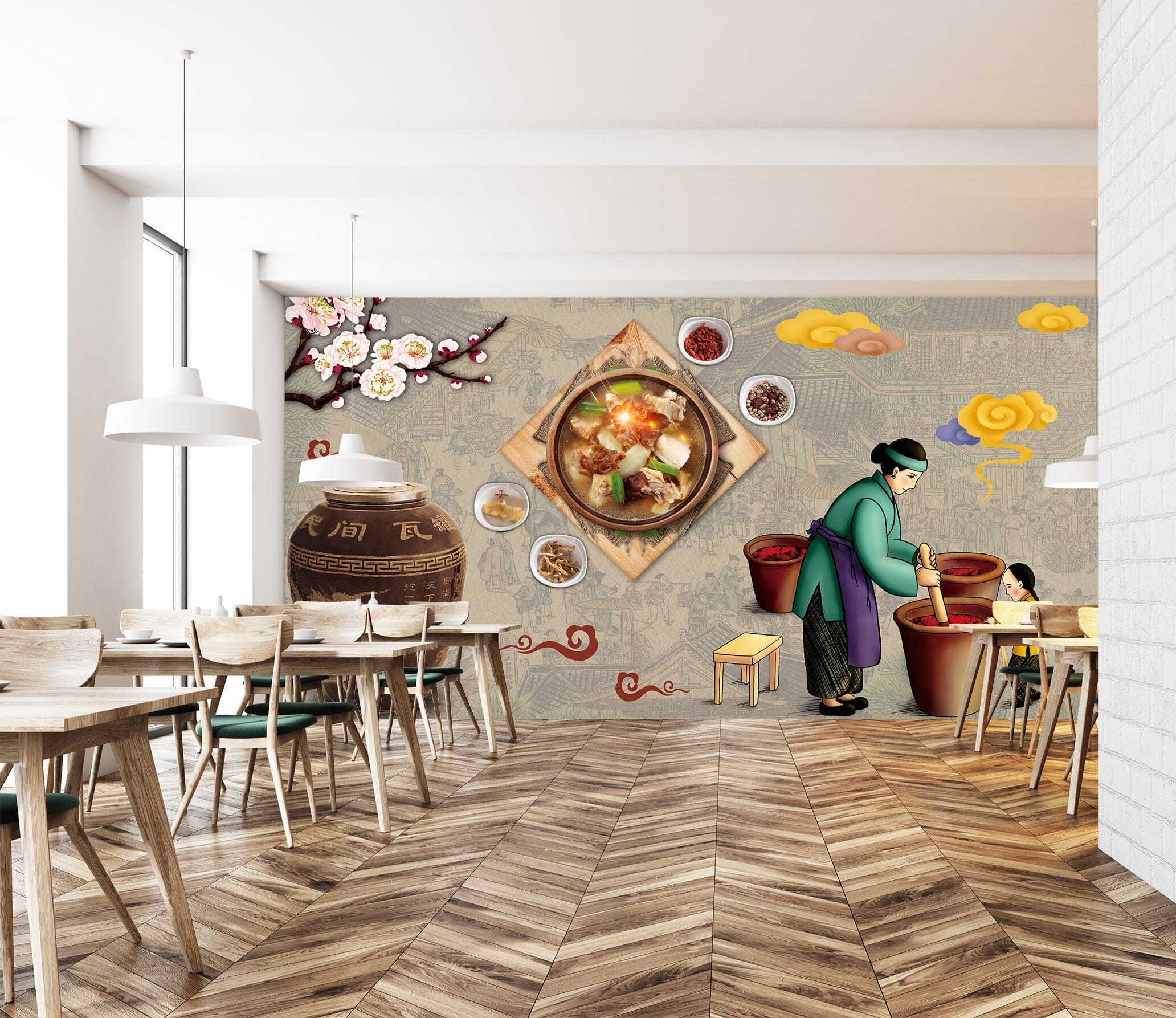 3D New Year Dinner 032 Wall Murals Wallpaper AJ Wallpaper 2 