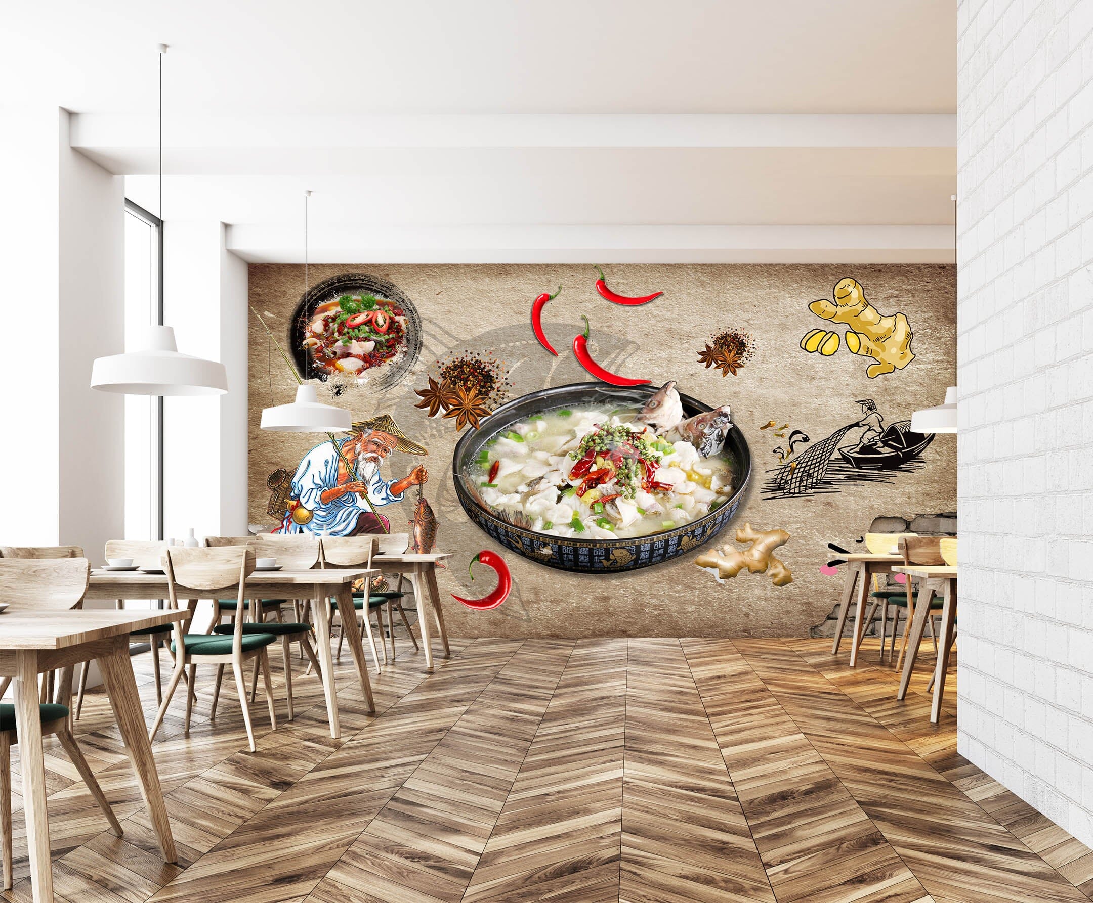 3D Chili Hot Pot 029 Wall Murals Wallpaper AJ Wallpaper 2 