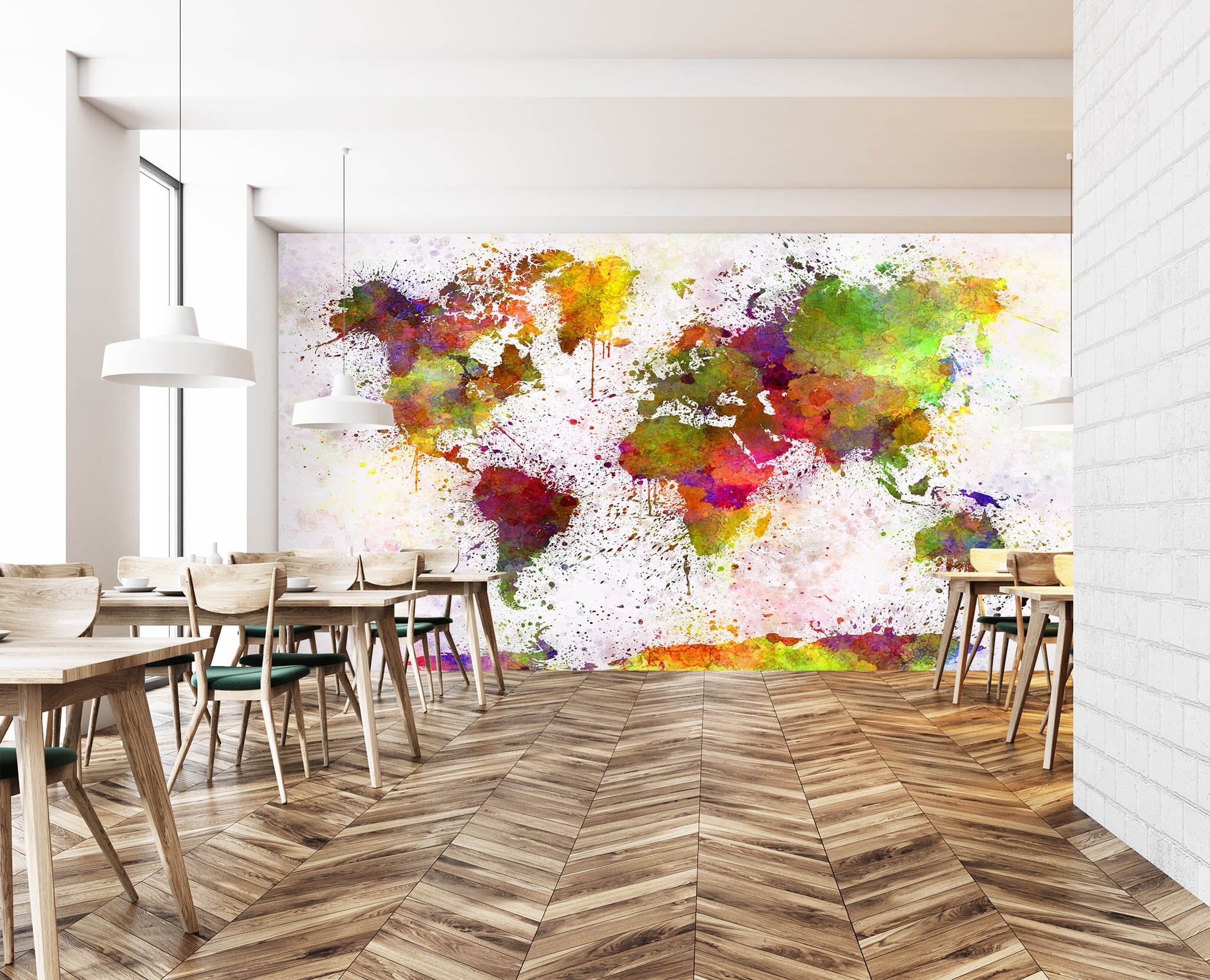 3D Color Splash 2053 World Map Wall Murals Wallpaper AJ Wallpaper 2 