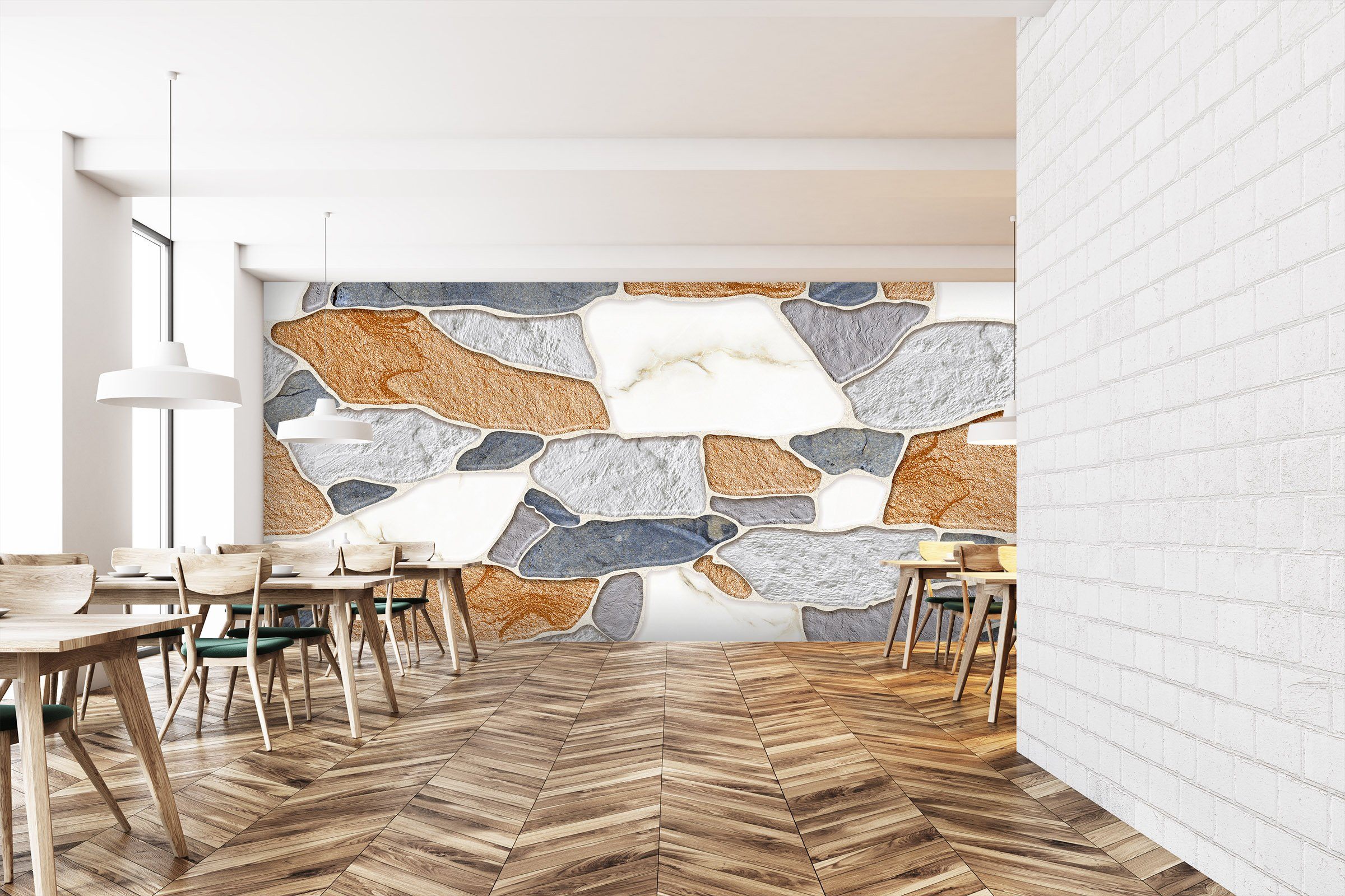 3D Rugged Rock 052 Marble Tile Texture Wallpaper AJ Wallpaper 2 