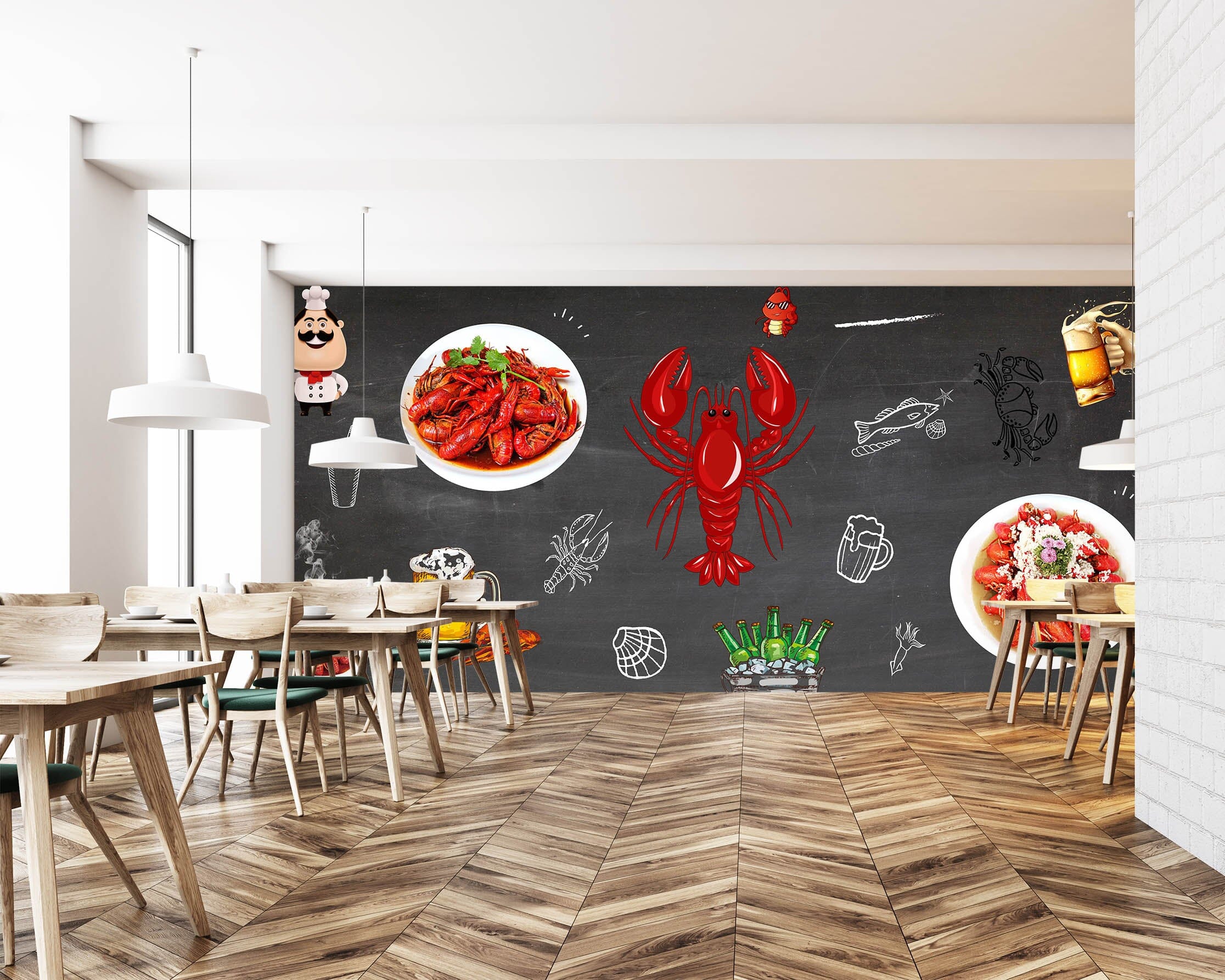 3D Red Lobster 3030 Wall Murals Wallpaper AJ Wallpaper 2 