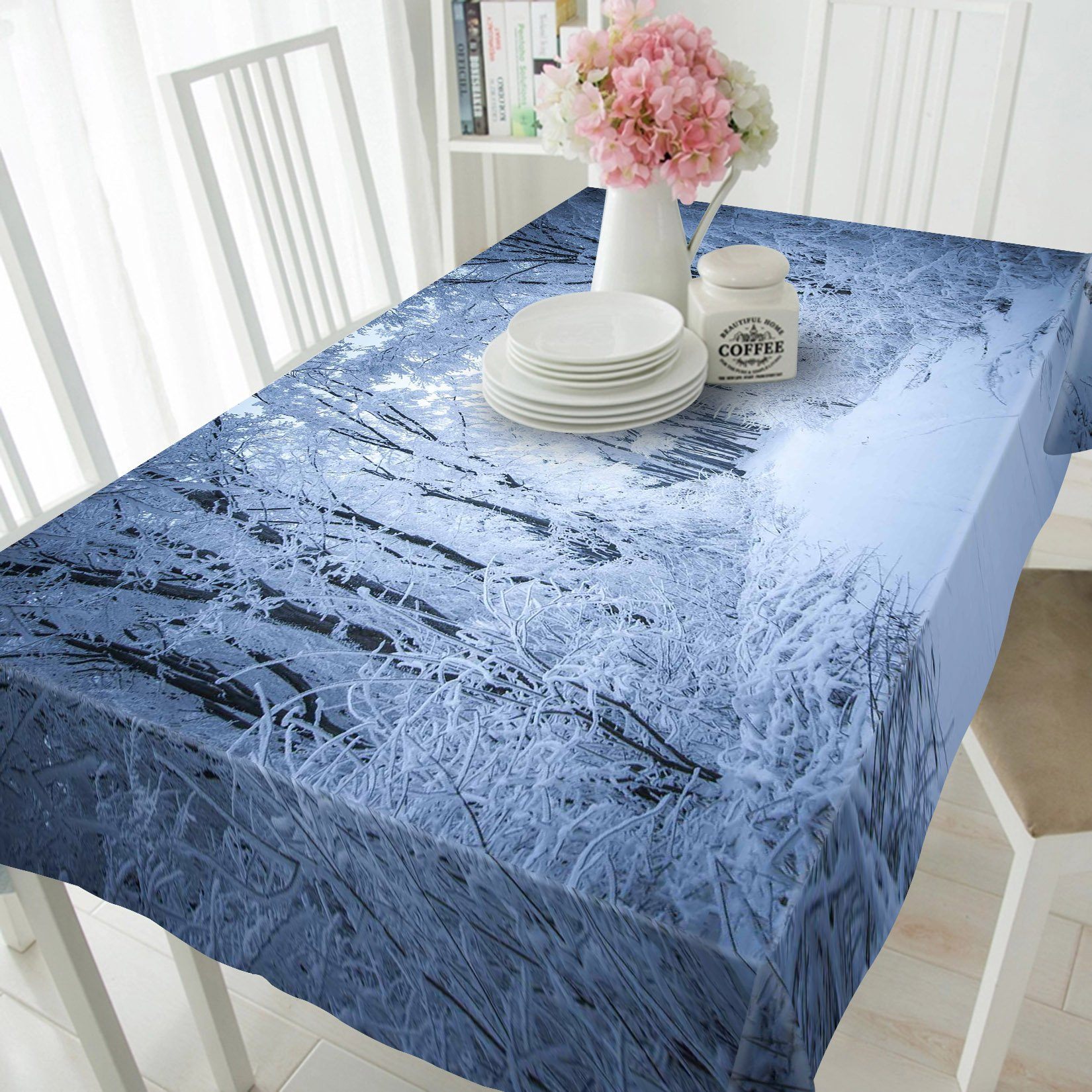 3D Snow Capped Forest 486 Tablecloths Wallpaper AJ Wallpaper 