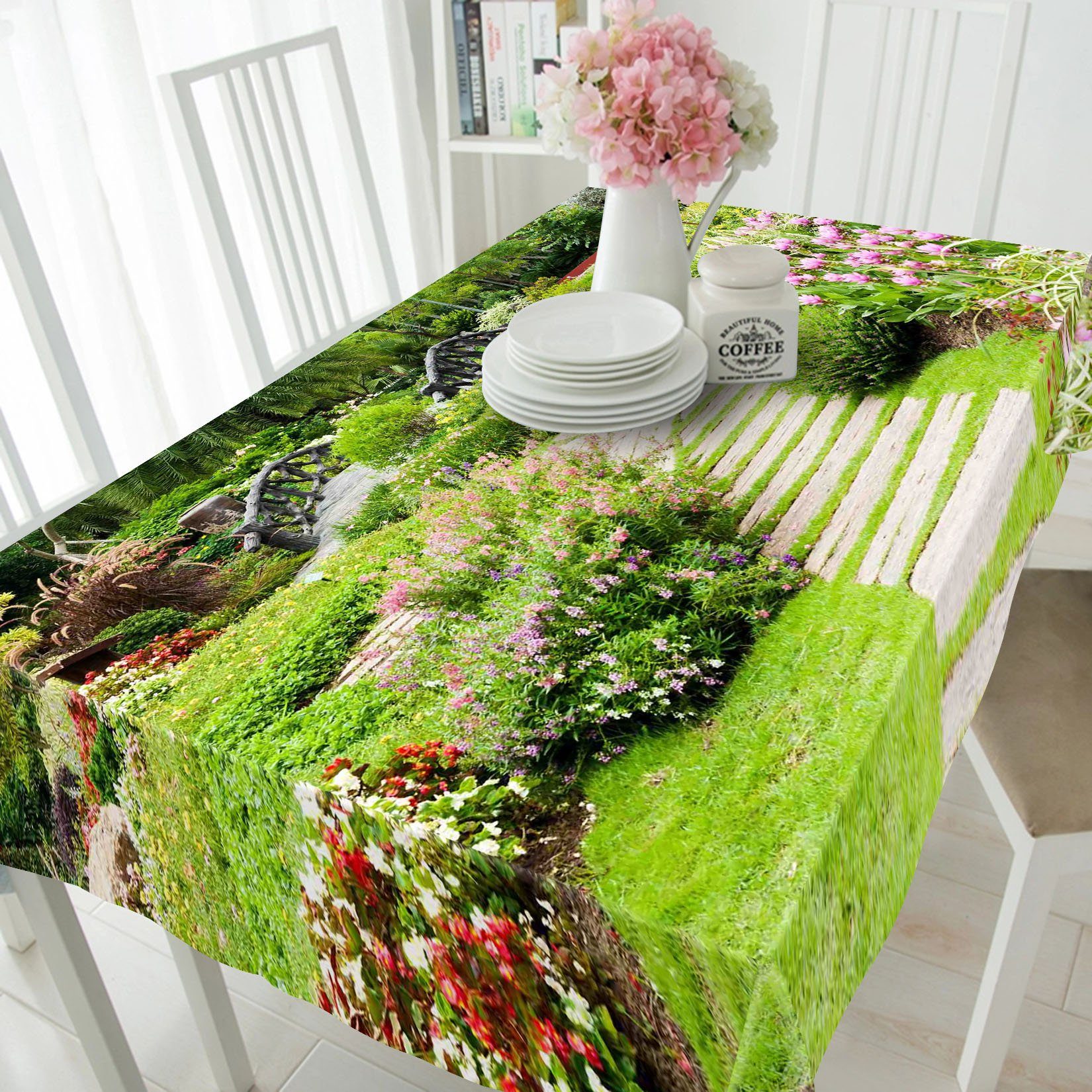 3D Pretty Garden 599 Tablecloths Wallpaper AJ Wallpaper 