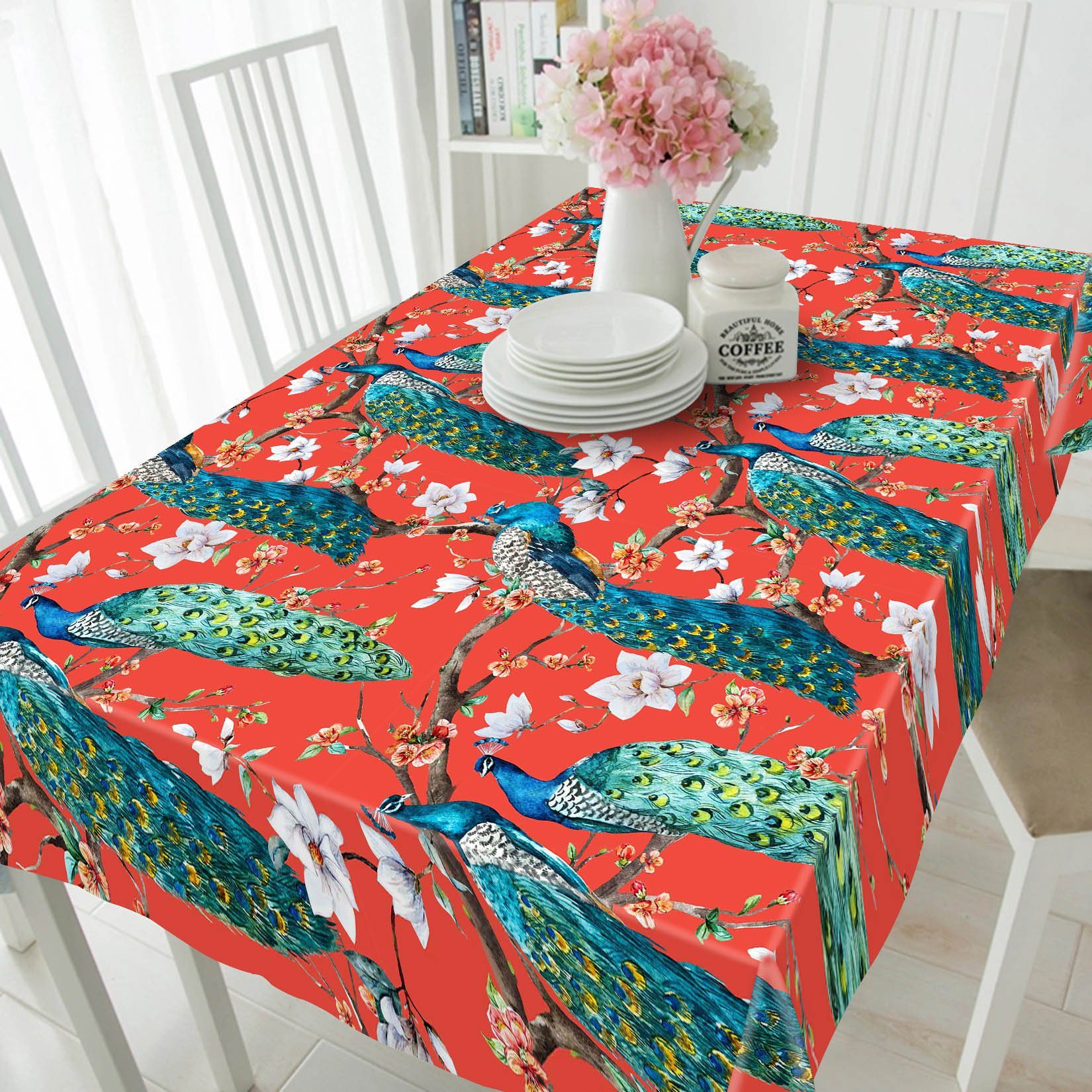 3D Branches Peacocks 680 Tablecloths Wallpaper AJ Wallpaper 