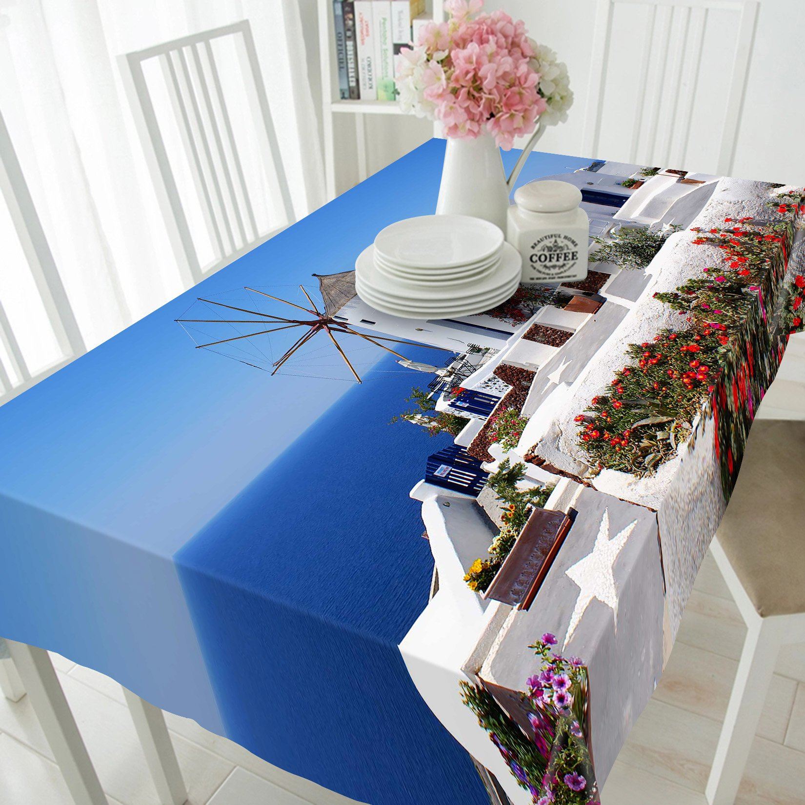 3D Santorini Island 303 Tablecloths Wallpaper AJ Wallpaper 