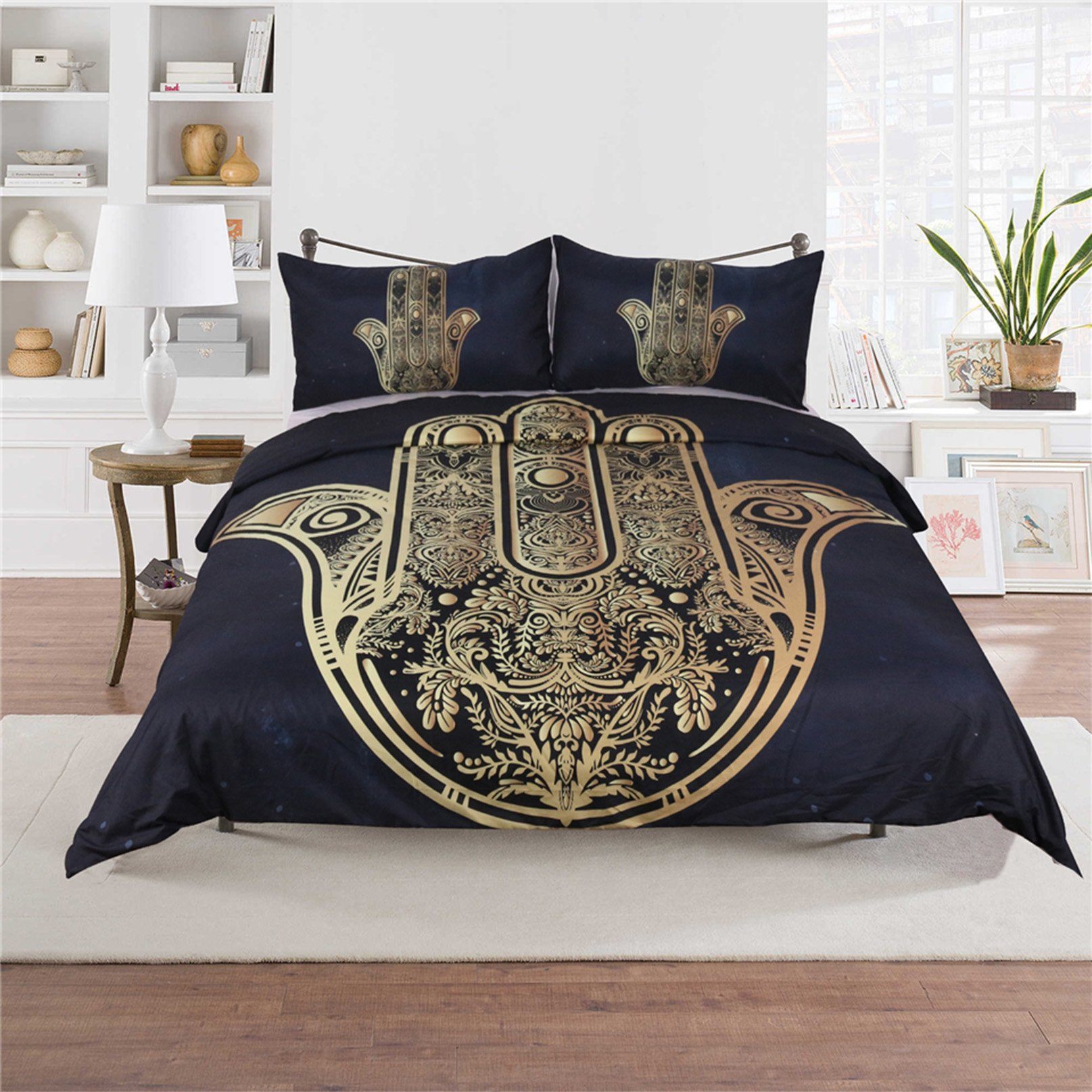 3D Gold Palm 195 Bed Pillowcases Quilt Wallpaper AJ Wallpaper 