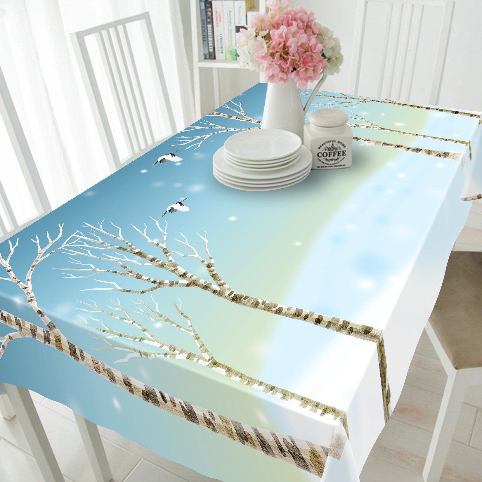 3D Bare Trees And Birds 152 Tablecloths Wallpaper AJ Wallpaper 