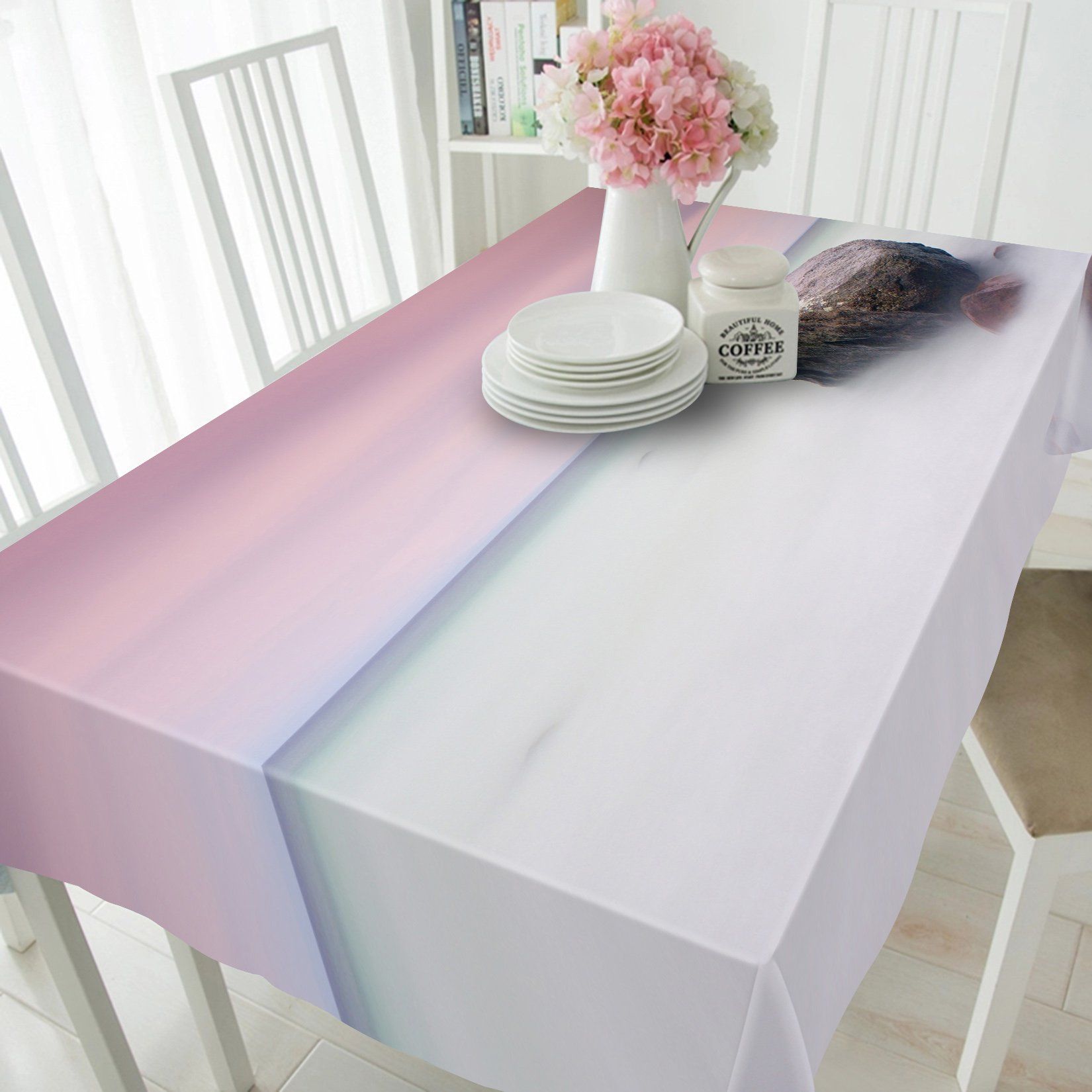 3D Misty Sea Stones 553 Tablecloths Wallpaper AJ Wallpaper 