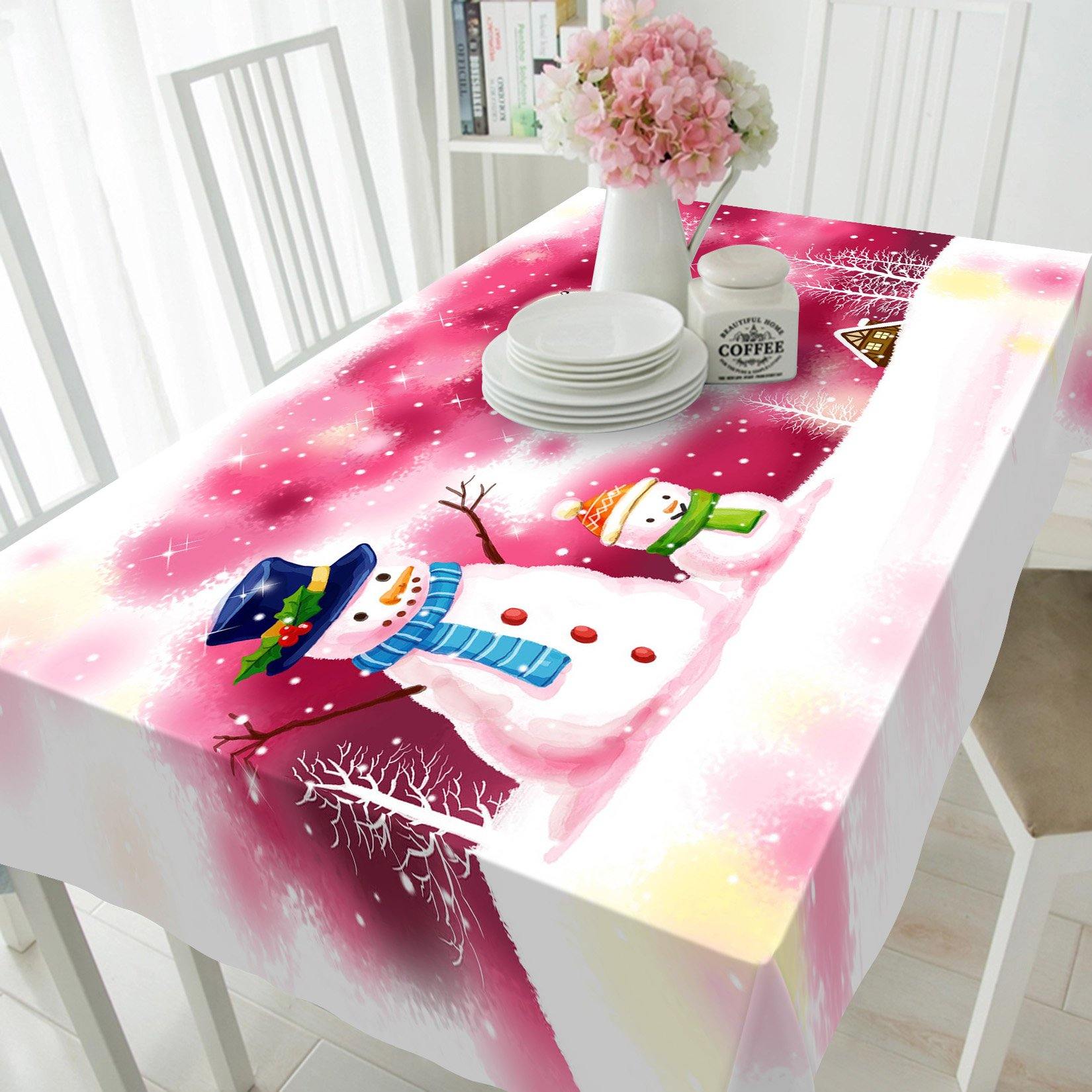3D Snowman Sled 4 Tablecloths Tablecloths AJ Creativity Home 